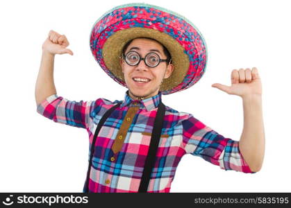 Funny mexican with sombrero in concept