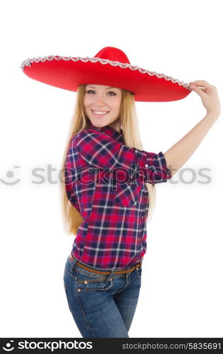 Funny mexican with sombrero in concept