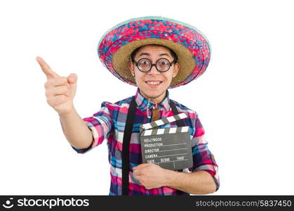 Funny mexican with sombrero in concept