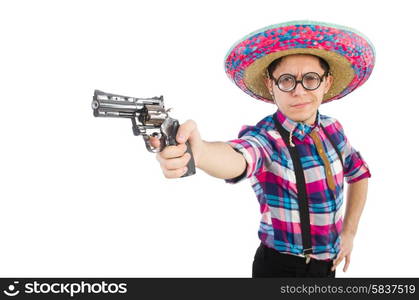 Funny mexican with sombrero in concept