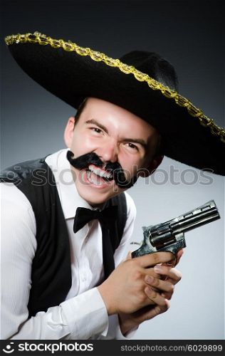 Funny mexican with sombrero in concept