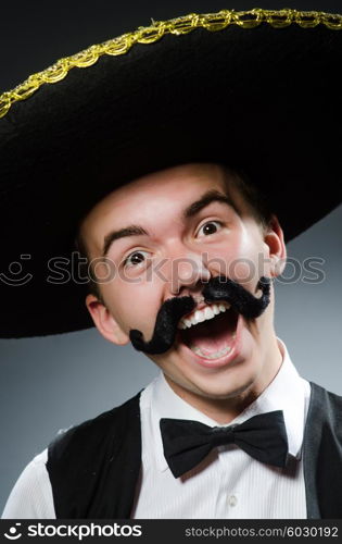 Funny mexican with sombrero in concept