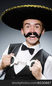 Funny mexican with sombrero in concept