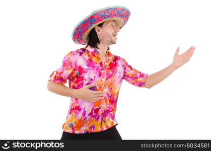 Funny mexican with sombrero in concept