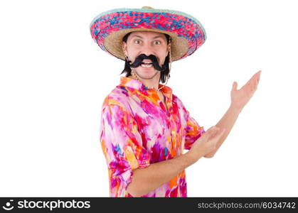 Funny mexican with sombrero in concept