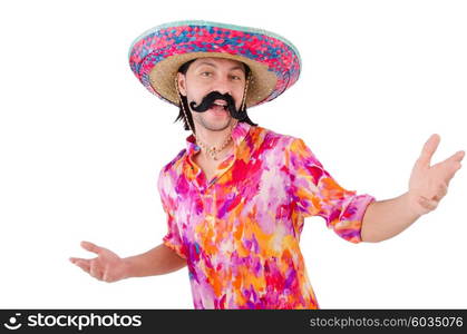 Funny mexican with sombrero in concept