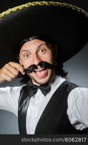 Funny mexican with sombrero in concept