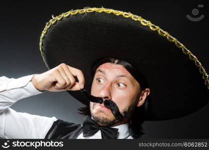 Funny mexican with sombrero in concept