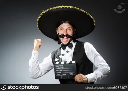 Funny mexican with sombrero in concept