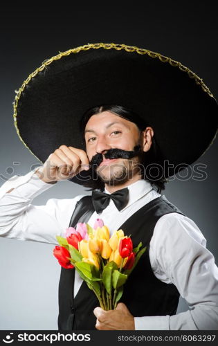 Funny mexican with sombrero in concept