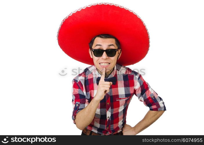 Funny mexican with sombrero in concept