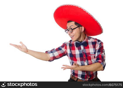 Funny mexican with sombrero in concept