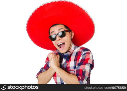 Funny mexican with sombrero in concept