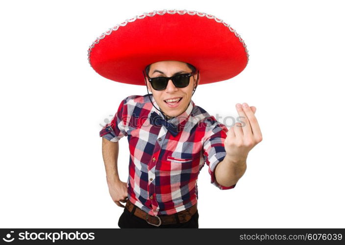 Funny mexican with sombrero in concept