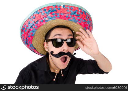 Funny mexican with sombrero in concept