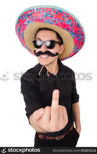 Funny mexican with sombrero in concept