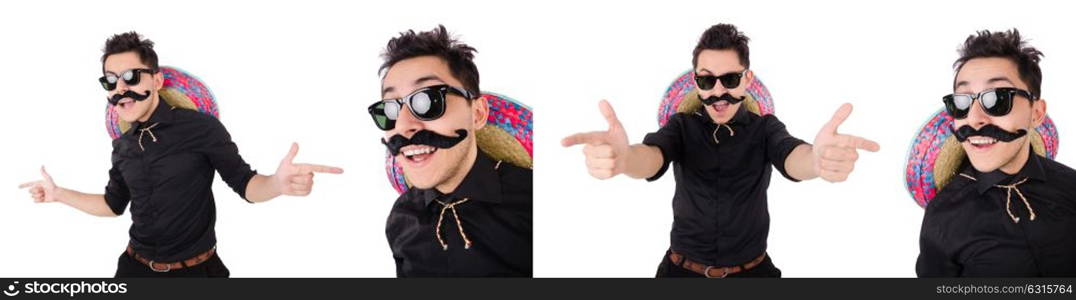 Funny mexican with sombrero in concept