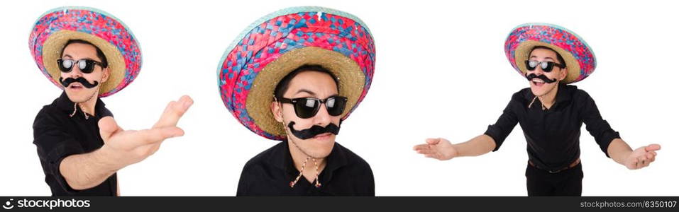 Funny mexican with sombrero in concept