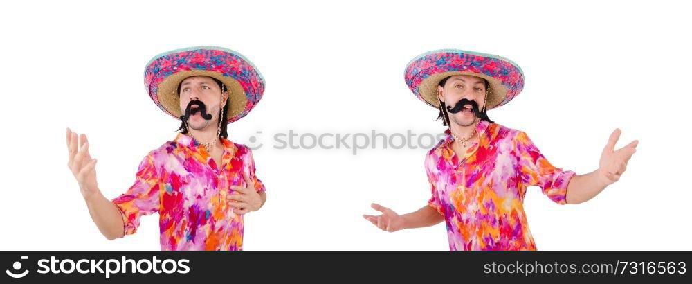 Funny mexican with sombrero in concept