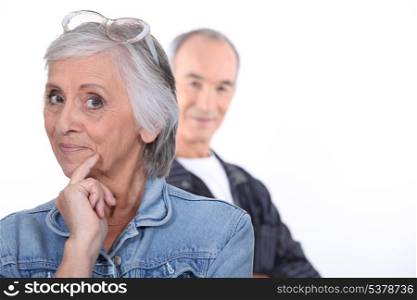 Funny middle-aged couple