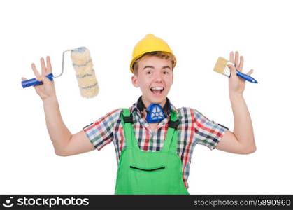Funny painter isolated on white