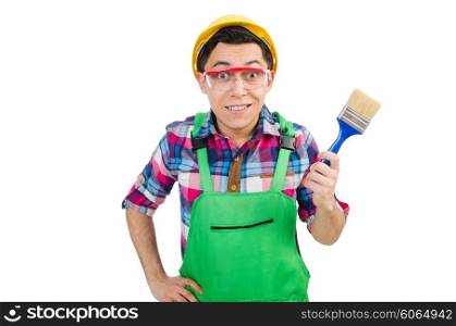 Funny painter isolated on white