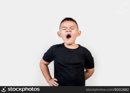 Funny portrait boy studio photo