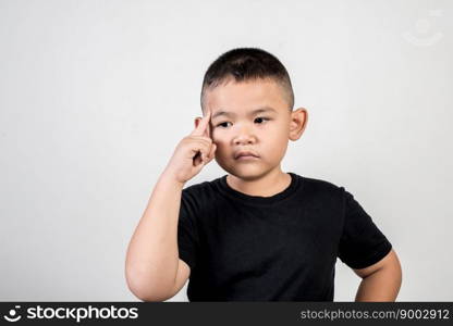 Funny portrait boy studio photo