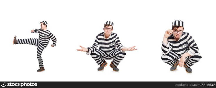 Funny prison inmate in concept