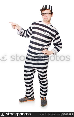 Funny prison inmate in concept