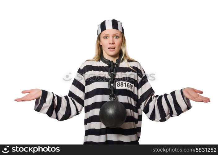 Funny prison inmate in concept