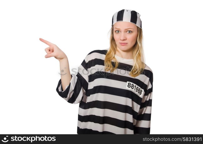 Funny prison inmate in concept