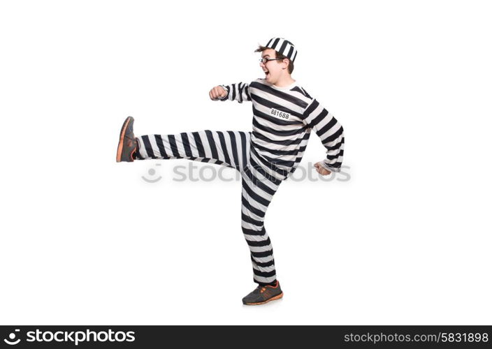 Funny prison inmate in concept