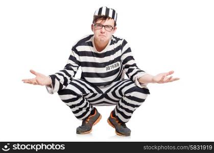 Funny prison inmate in concept