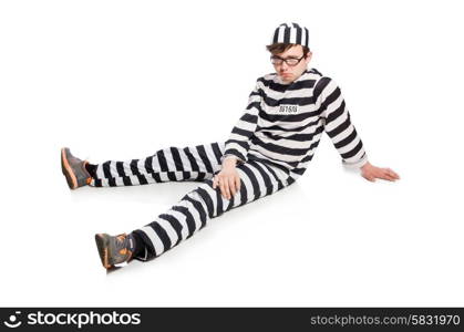 Funny prison inmate in concept