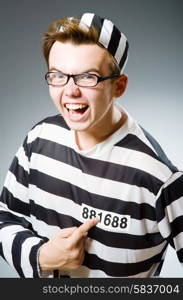 Funny prison inmate in concept