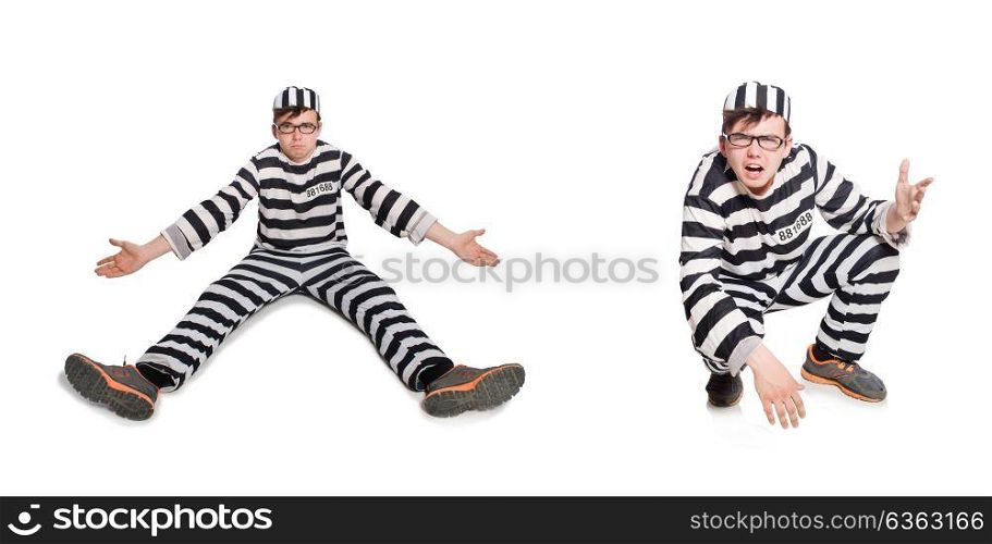 Funny prison inmate in concept