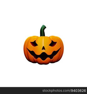 Funny Pumpkin cartoon for halloween Flying pumpkin plastic cartoon low poly 3d icon on white background.