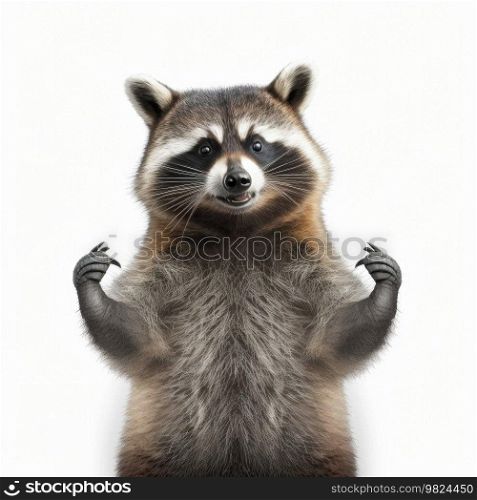 Funny raccoon. Illustration Generative AI