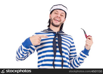 Funny sailor isolated on the white