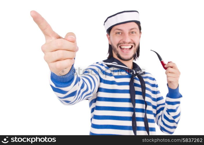 Funny sailor isolated on the white