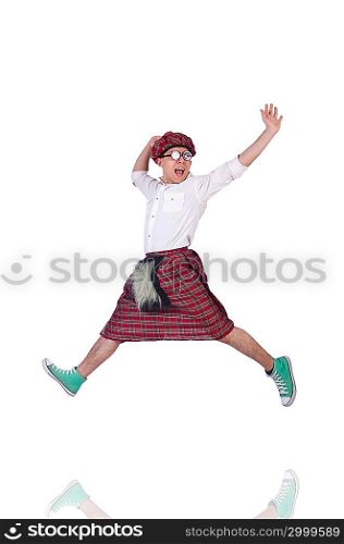 Funny scotsman isolated on the white