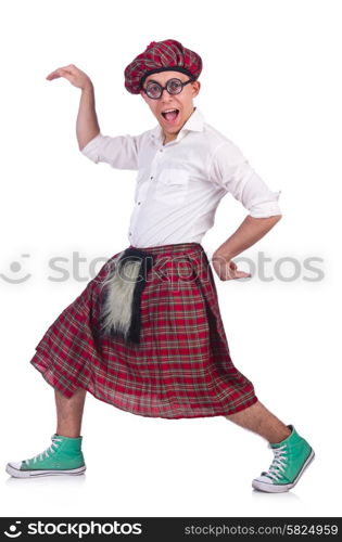 Funny scotsman isolated on the white