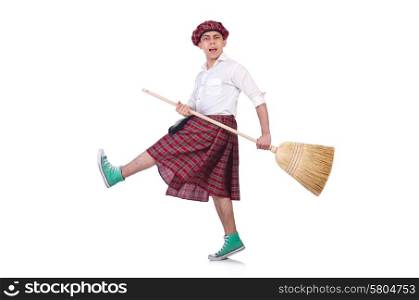 Funny scotsman isolated on the white background