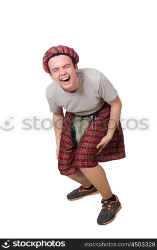 Funny scotsman isolated on white