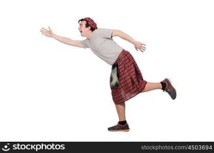 Funny scotsman isolated on white
