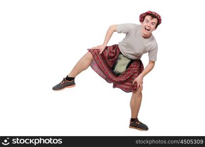 Funny scotsman isolated on white