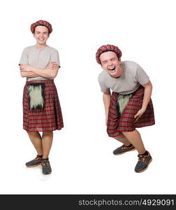 Funny scotsman isolated on white