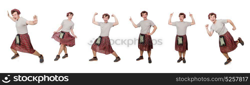 Funny scotsman isolated on white