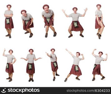 Funny scotsman isolated on white